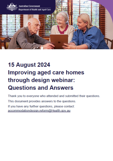 Improving aged care homes through design – Questions and answers