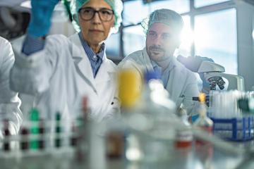 Photo of 2 lab technicians