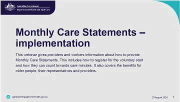 Monthly Care Statements implementation – Presentation slides