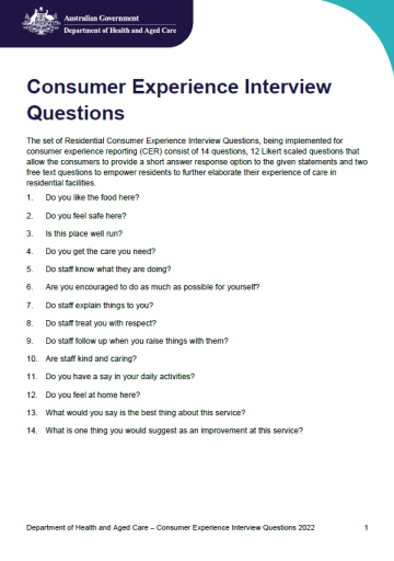 Cover page for the Consumer Experience Interview Questions