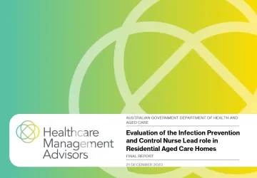 Cover page for the Evaluation of the Infection Prevention and Control Lead role in Residential Aged Care Homes