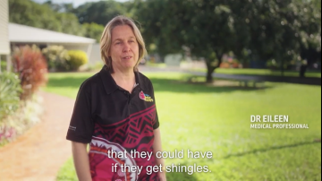 A Doctor standing in a garden being interviewed about shingles