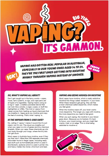 Vaping? It's gammon – First Nations fact sheet