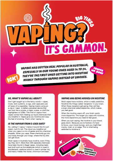 Vaping? It's gammon – First Nations fact sheet