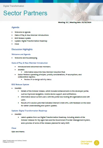 Cover image for the Digital Transformation Sector Partners meeting #52 summary