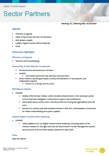 Cover image for the Digital Transformation Sector Partners meeting #52 summary