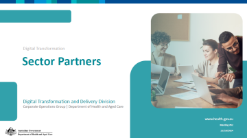 Cover image of the Digital Transformation Sector Partners slide presentation – 25 October 2024