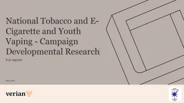 National Tobacco and ECigarette and Youth Vaping – Campaign Developmental Research – Report