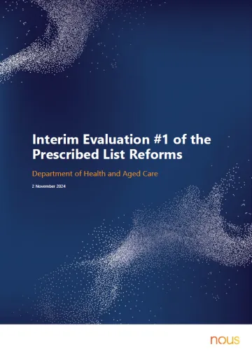 Interim Evaluation #1 of the Prescribed List Reforms