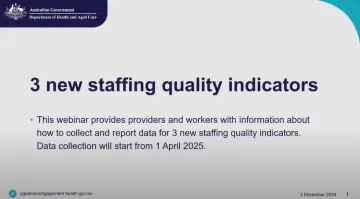 Introduction of 3 new staffing quality indicators