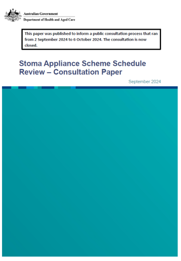 Stoma Appliance Scheme Schedule – Review Consultation Paper 2024