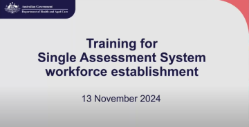 Training for the Single Assessment System workforce
