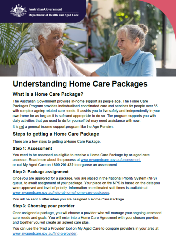 Understanding Home Care Packages