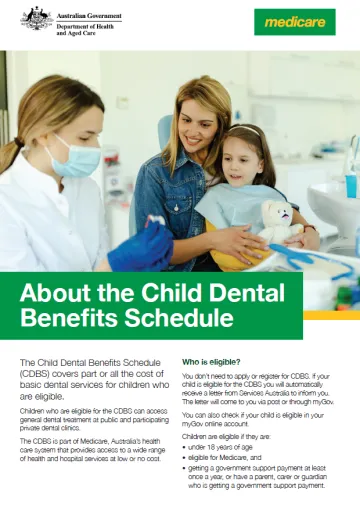 About the Child Dental Benefits Schedule – fact sheet