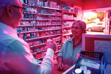 Chemist and a client 