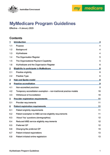 My Medicare program guidelines
