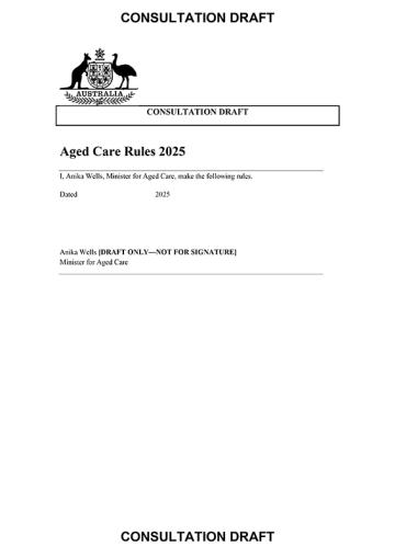 New Aged Care Act Rules consultation – Release 2c – funding and regulation 