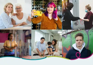 A collection of 6 images of people