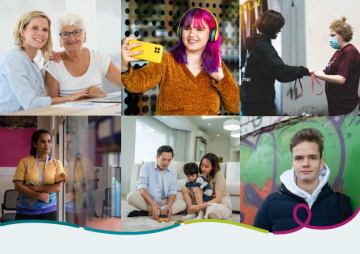 A collection of 6 images of people