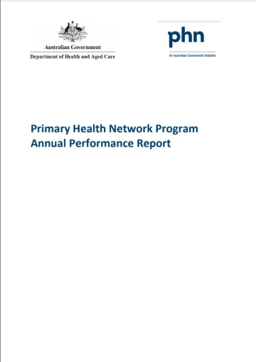 Primary Health Network Program Annual Performance Reports