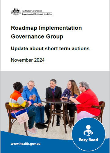 Roadmap Implementation Governance Group (RIGG) – Update about short term actions – November 2024 – Easy Read