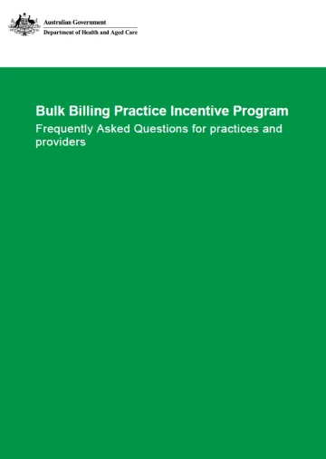 Bulk Billing Incentive Program FAQs - cover page