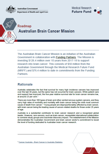 MRFF Australian Brain Cancer Mission Roadmap