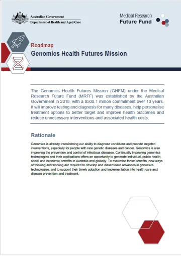 MRFF Genomics Health Futures Mission strategic documents
