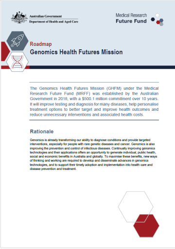 MRFF Genomics Health Futures Mission strategic documents