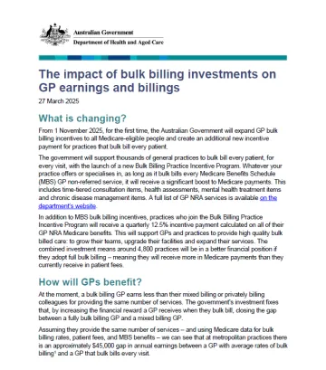 The impact of bulk billing investments on GP earnings and billings