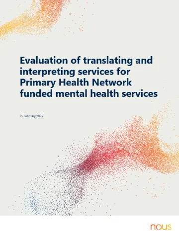 ​​​Evaluation of translating and interpreting services for Primary Health Network funded mental health services​​