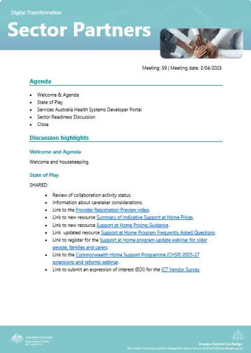 Digital Transformation Sector Partner #59 Meeting minute – cover page