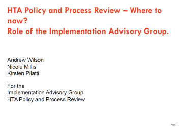 HTA Policy and Process Review