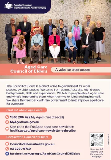 Council of Elders – A voice for older people post card