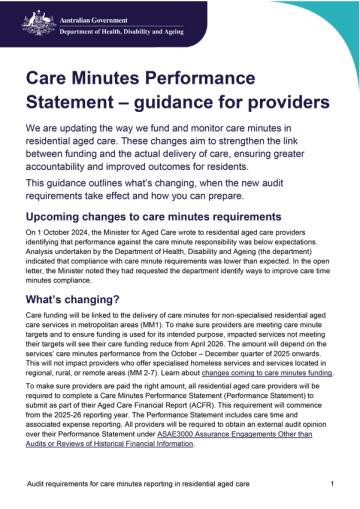 Provider guidance 
