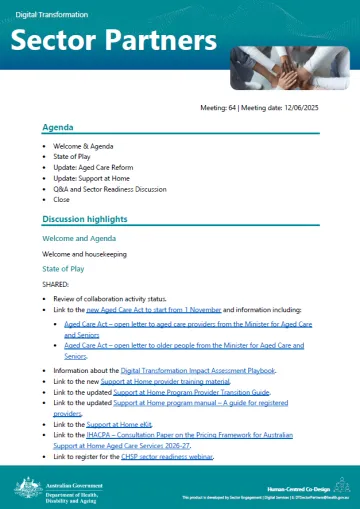 Digital Transformation Sector Partners meeting summary – 12 June 2025
