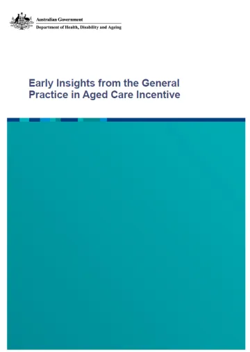 Early Insights from the General Practice in Aged Care Incentive cover page