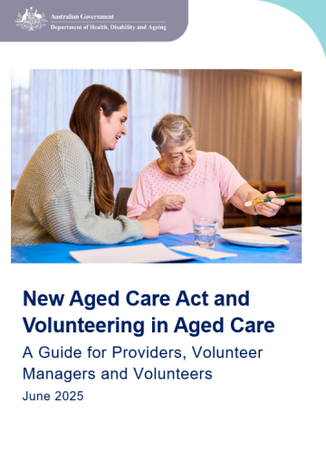 Cover page for the A Guide for Providers, Volunteer Managers and Volunteers