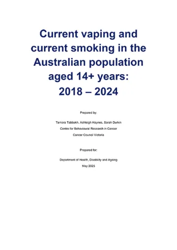 Current vaping and smoking in the Australian population aged 14 years or older