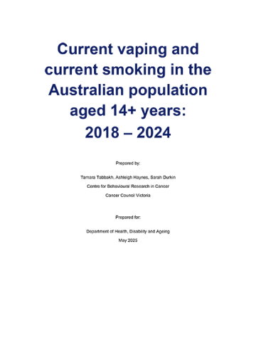 Current vaping and smoking in the Australian population aged 14 years or older