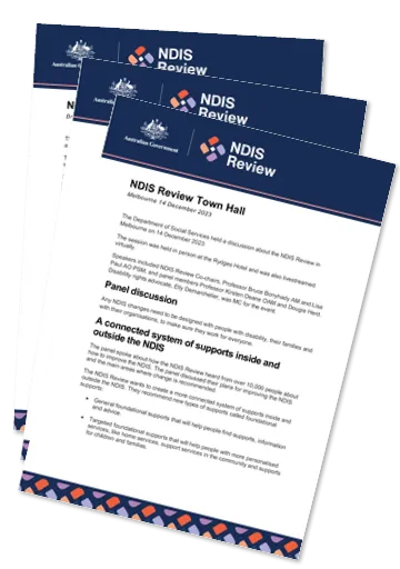 NDIS Review Town Halls – Event recording and summaries