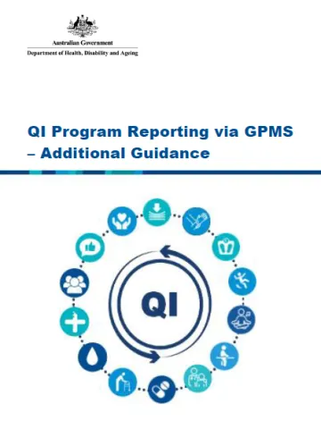 Cover page for the QI Program Reporting via GPMS – Additional Guidance