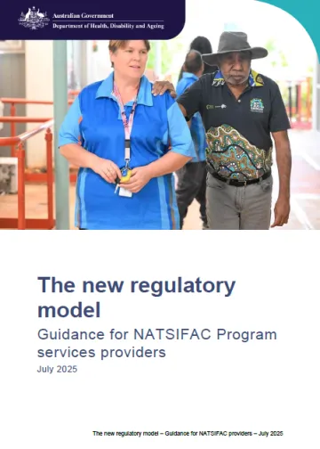 The new regulatory model – Guidance for NATSIFAC providers cover page