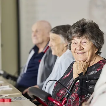 aged care residents playing bingo