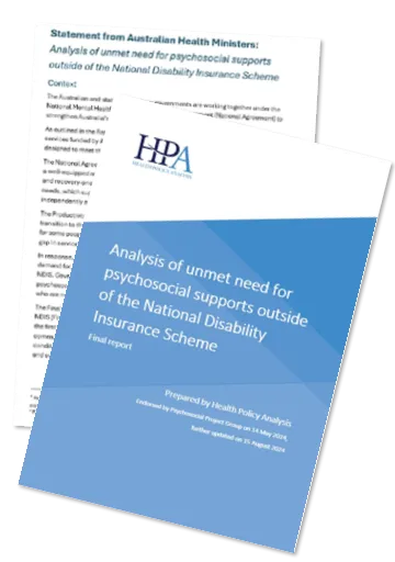 Analysis of unmet need for psychosocial supports outside of the National Disability Insurance Scheme