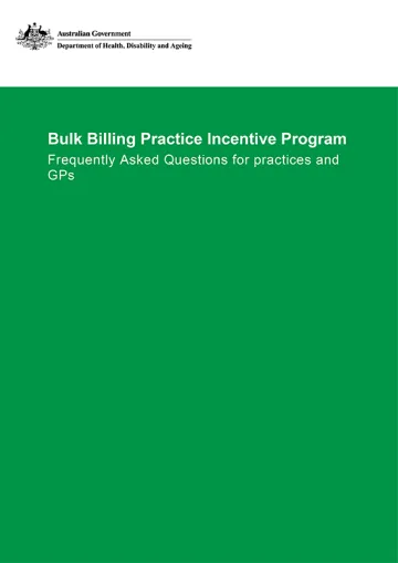 Bulk Billing Practice Incentive Program: frequently asked questions for practices and providers