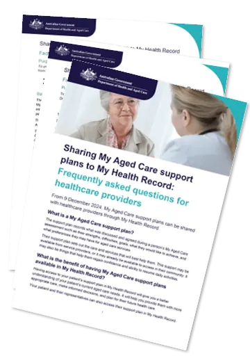 Sharing My Aged Care support plans to My Health Record resources