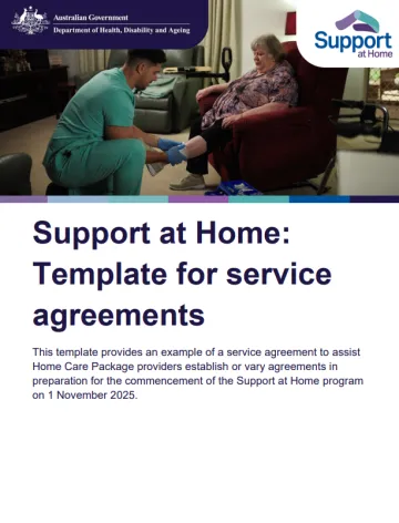 Support at home: Template for service agreements