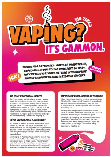 Vaping? It's gammon – First Nations fact sheet cover image