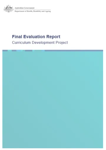 Cover page for the Final Evaluation Report – Curriculum Development Project 